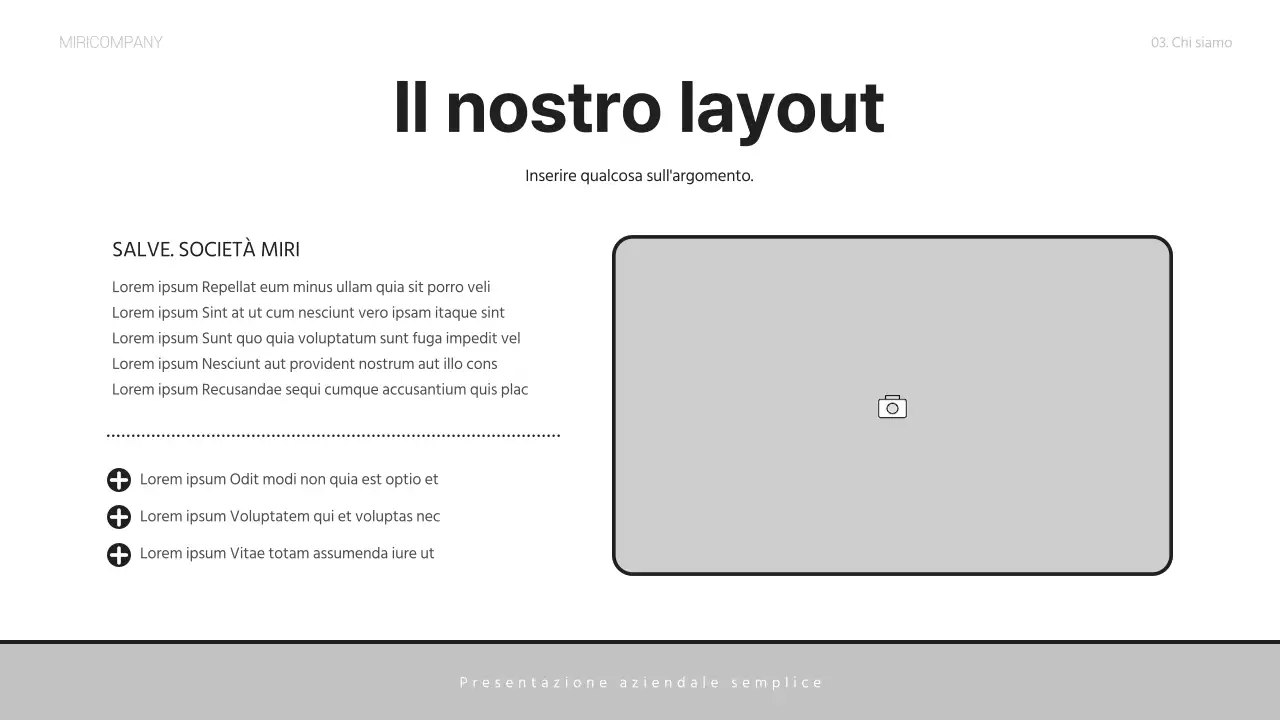 Una semplice lettera di presentazione aziendale in grigio e nero