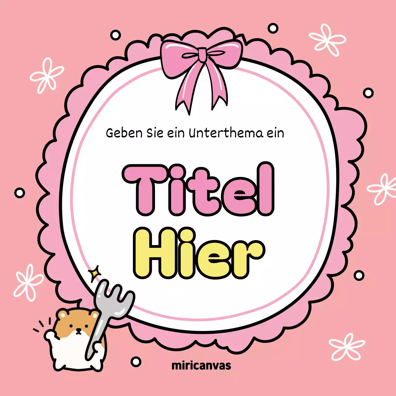 Bezaubernder handgezeichneter Einband in Rosa und Grün