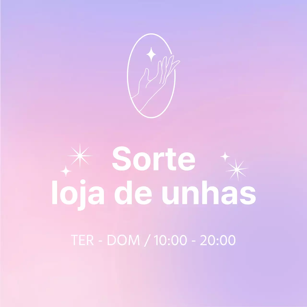 Promover um salão de beleza em degradé rosa e roxo