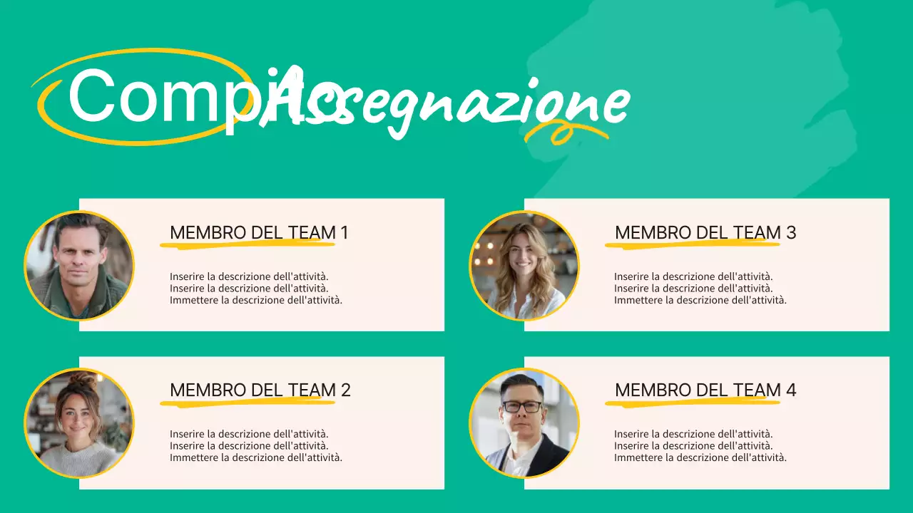 Rapporto sugli appunti delle riunioni del team di marketing delle tendenze verdi e gialle
