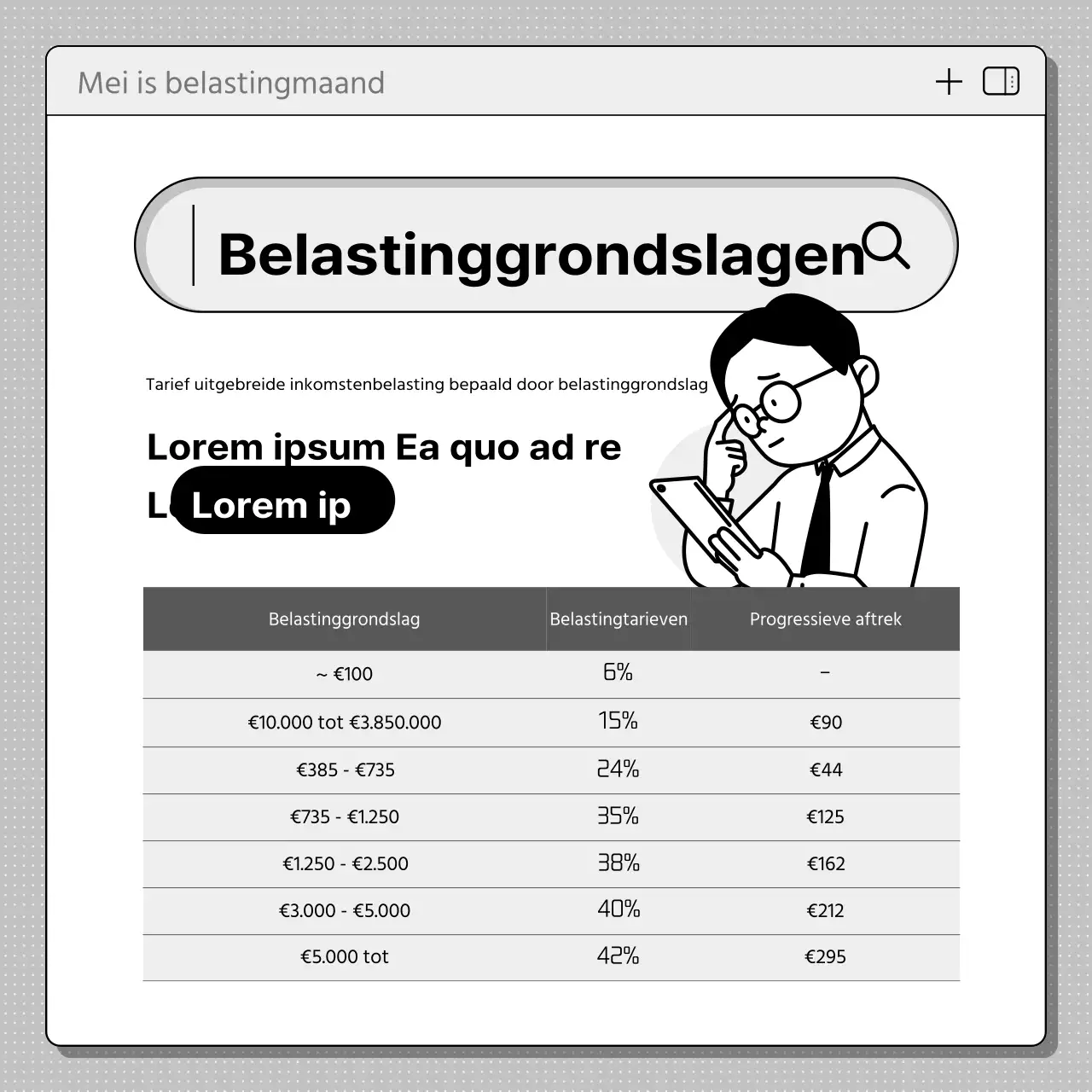 Informatie over het indienen van een eenvoudige, zwart-wit uitgebreide aangifte voor de inkomstenbelasting