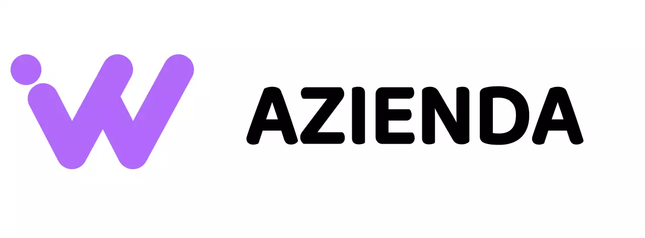 Logo aziendale con un semplice simbolo alfabetico nero