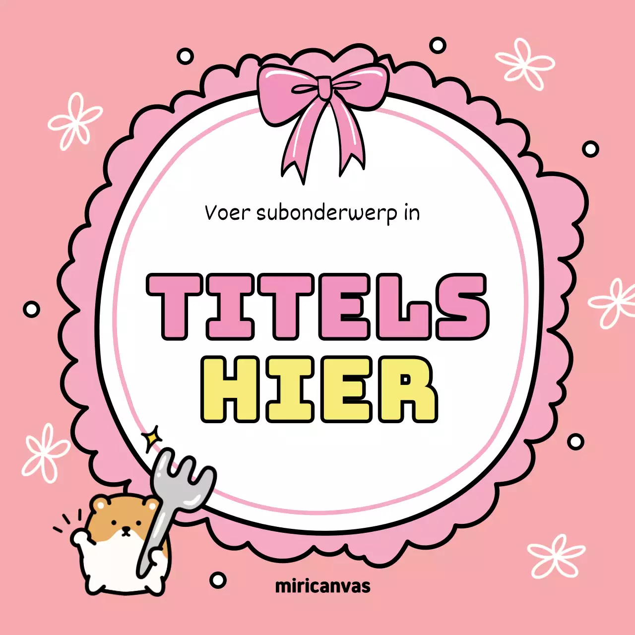 Schattige handgetekende omslag in roze en groen