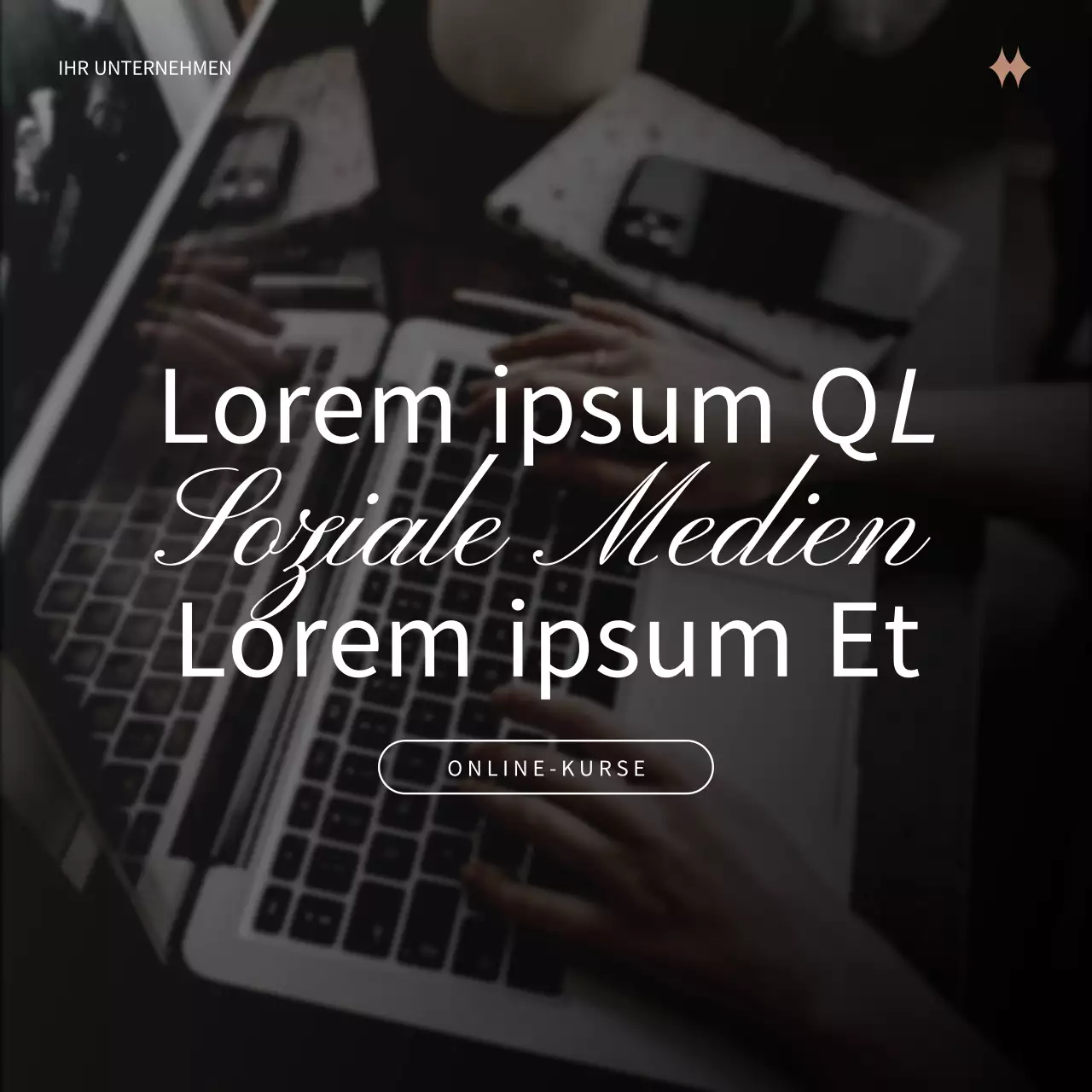 Schwarze und beigefarbene moderne Content-Marketing-Werbung