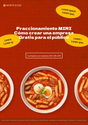 Un anuncio básico rojo y amarillo para poner en marcha una franquicia