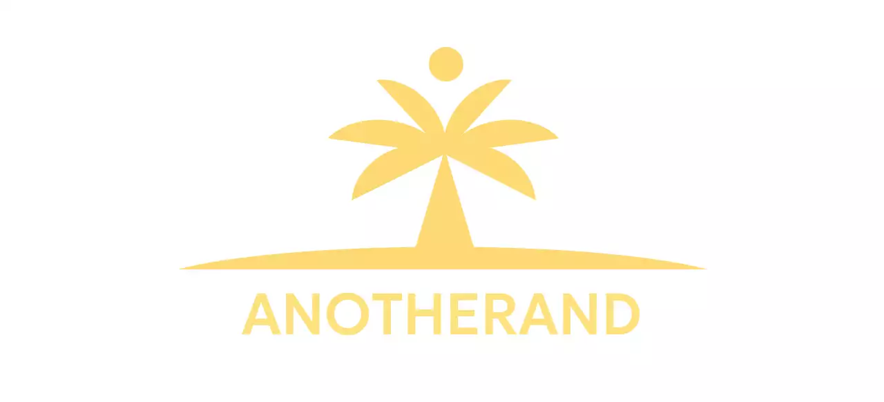 Briefpapierentwurf mit einer Insel mit Palmen