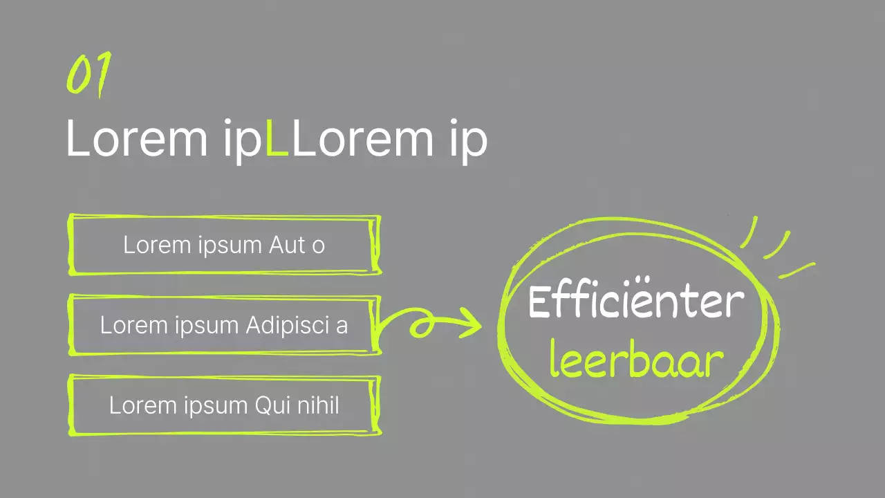 Eenvoudige handschrifthandleiding in grijs en fluorescerende kleuren