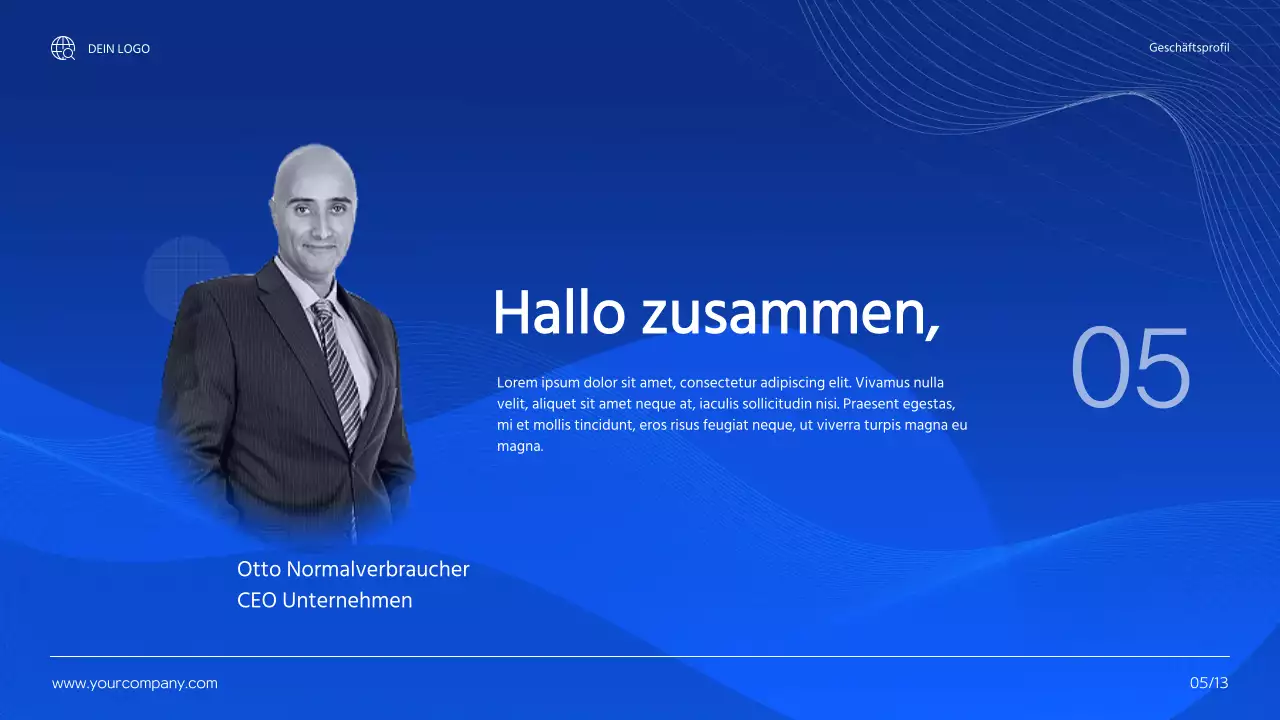 Blue Modern Business Einführung des Unternehmens