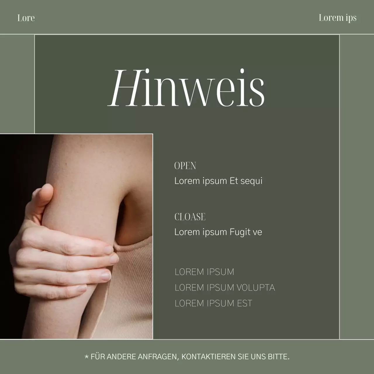 Förderung eines einfachen Markenkits in Khaki