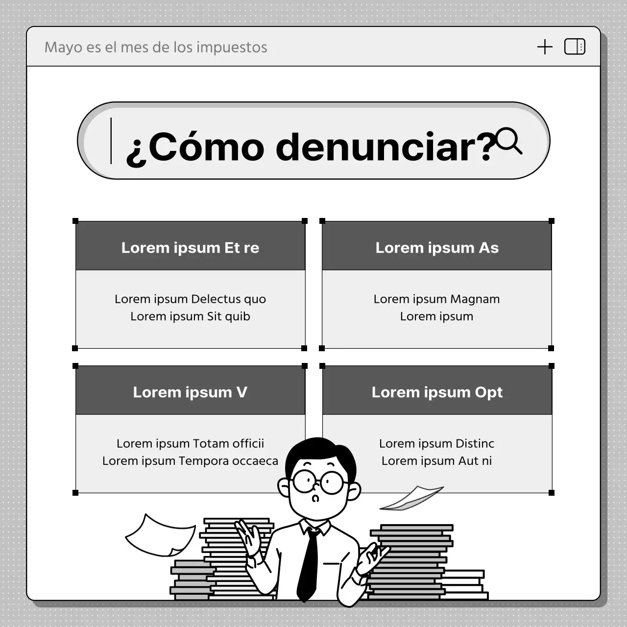 Información sobre la presentación de una declaración de la renta simple y completa en blanco y negro