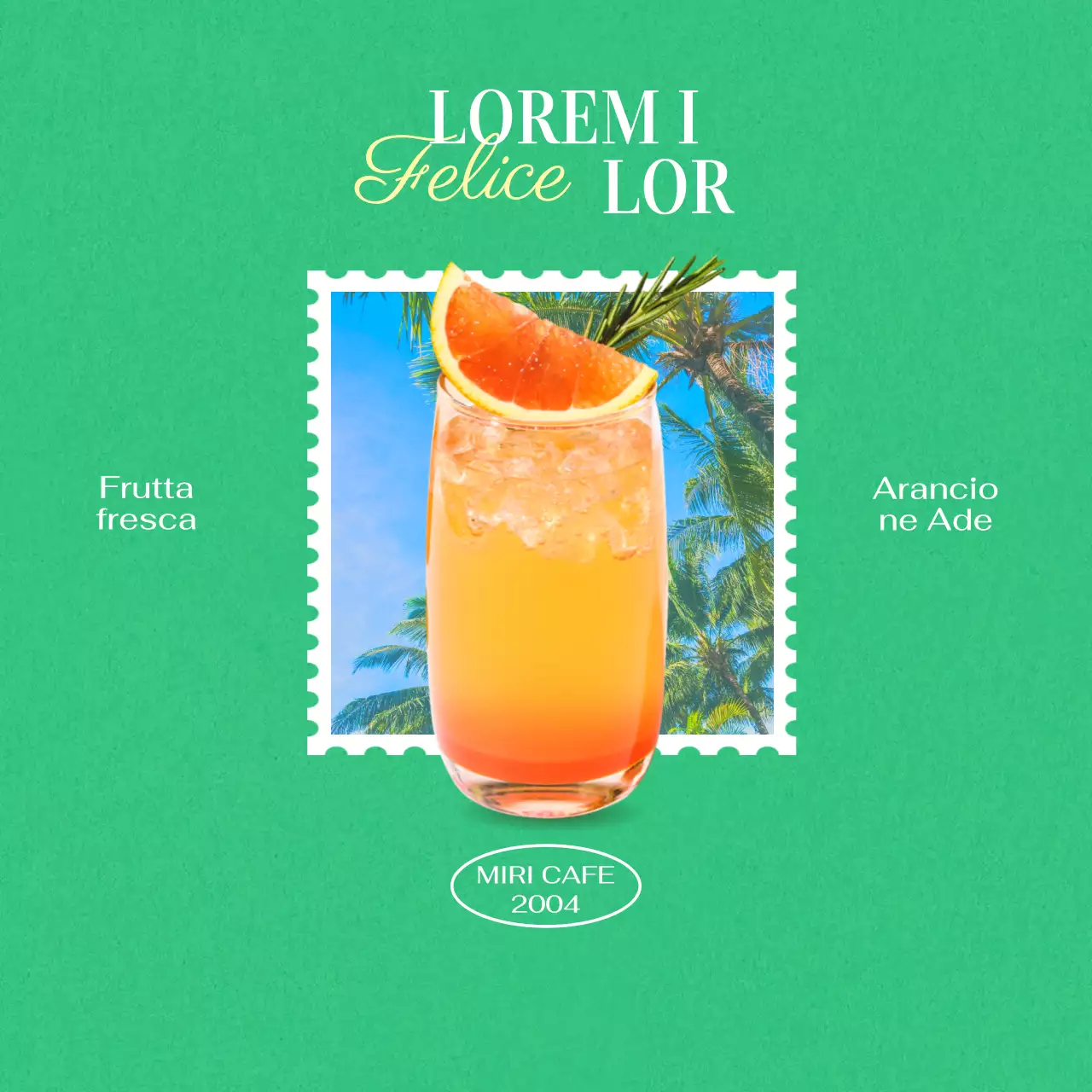 Concetto promozionale Cafe Aid in blu e verde