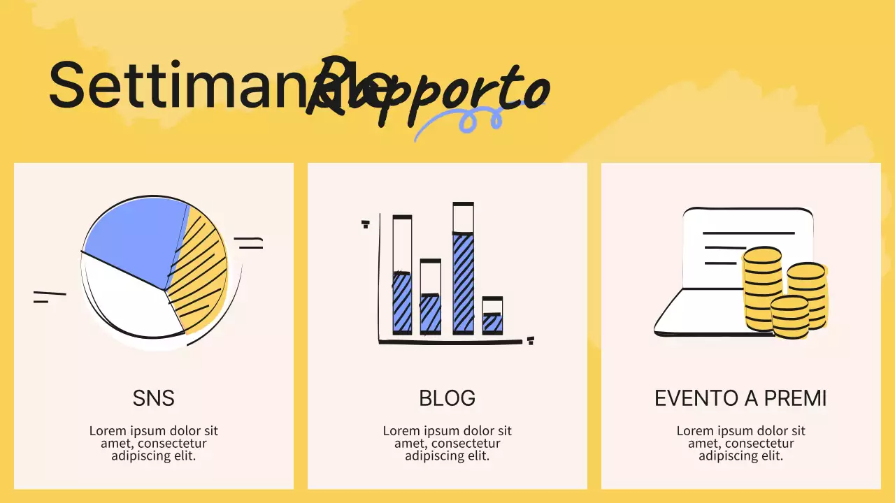 Rapporto sugli appunti delle riunioni del team di marketing delle tendenze verdi e gialle