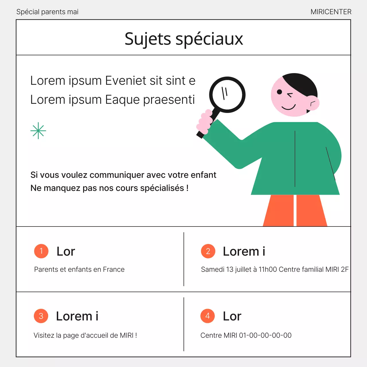 Promouvoir les classes vertes et noires sur la parentalité