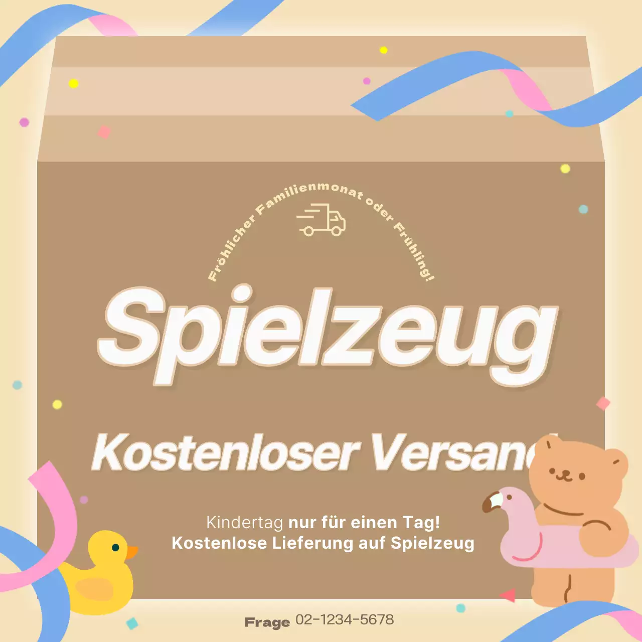 Werbung für eine einfache Kindertagsveranstaltung in Beige