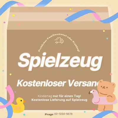 Werbung für eine einfache Kindertagsveranstaltung in Beige