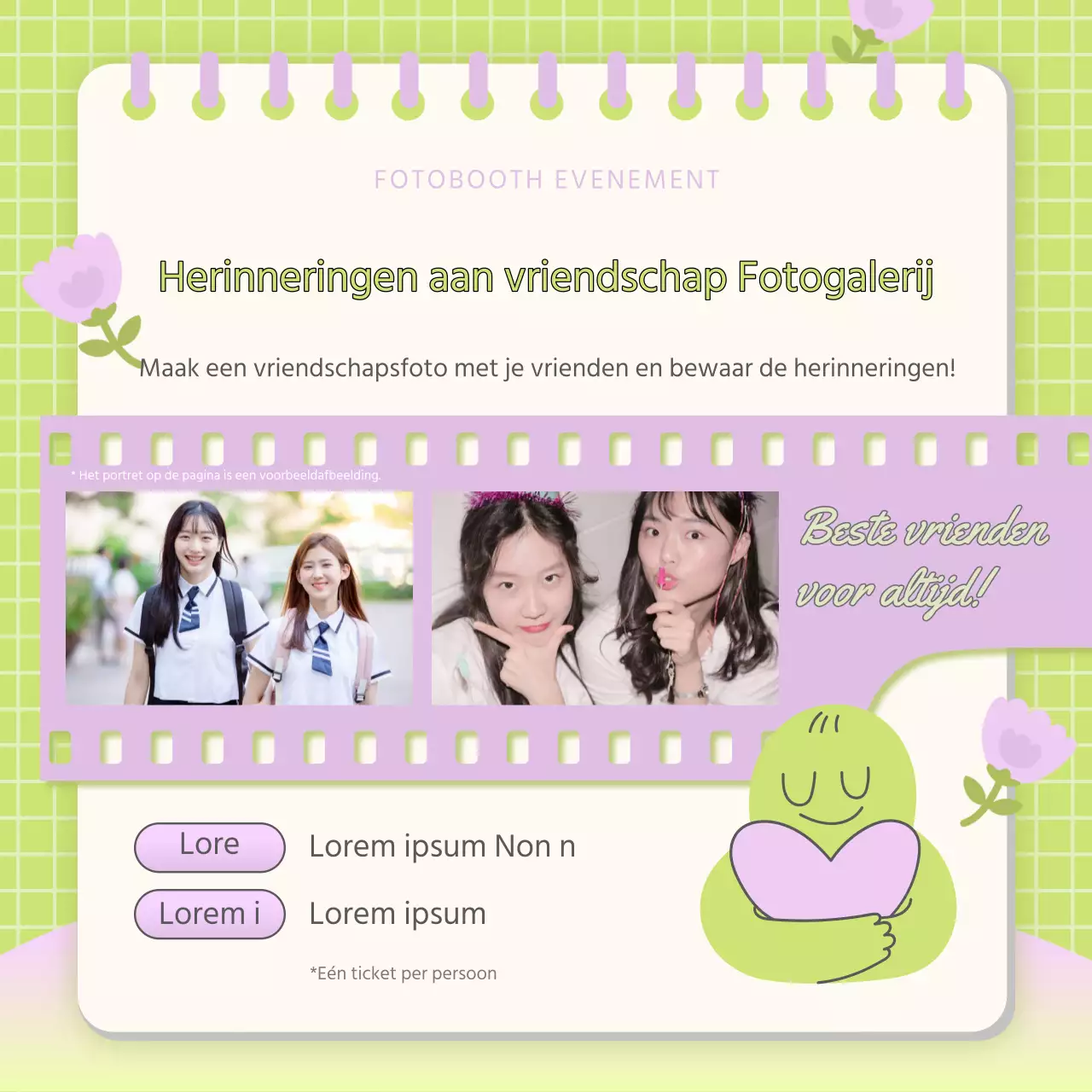 Roze en lichtblauwe vriendschapscampagneposters