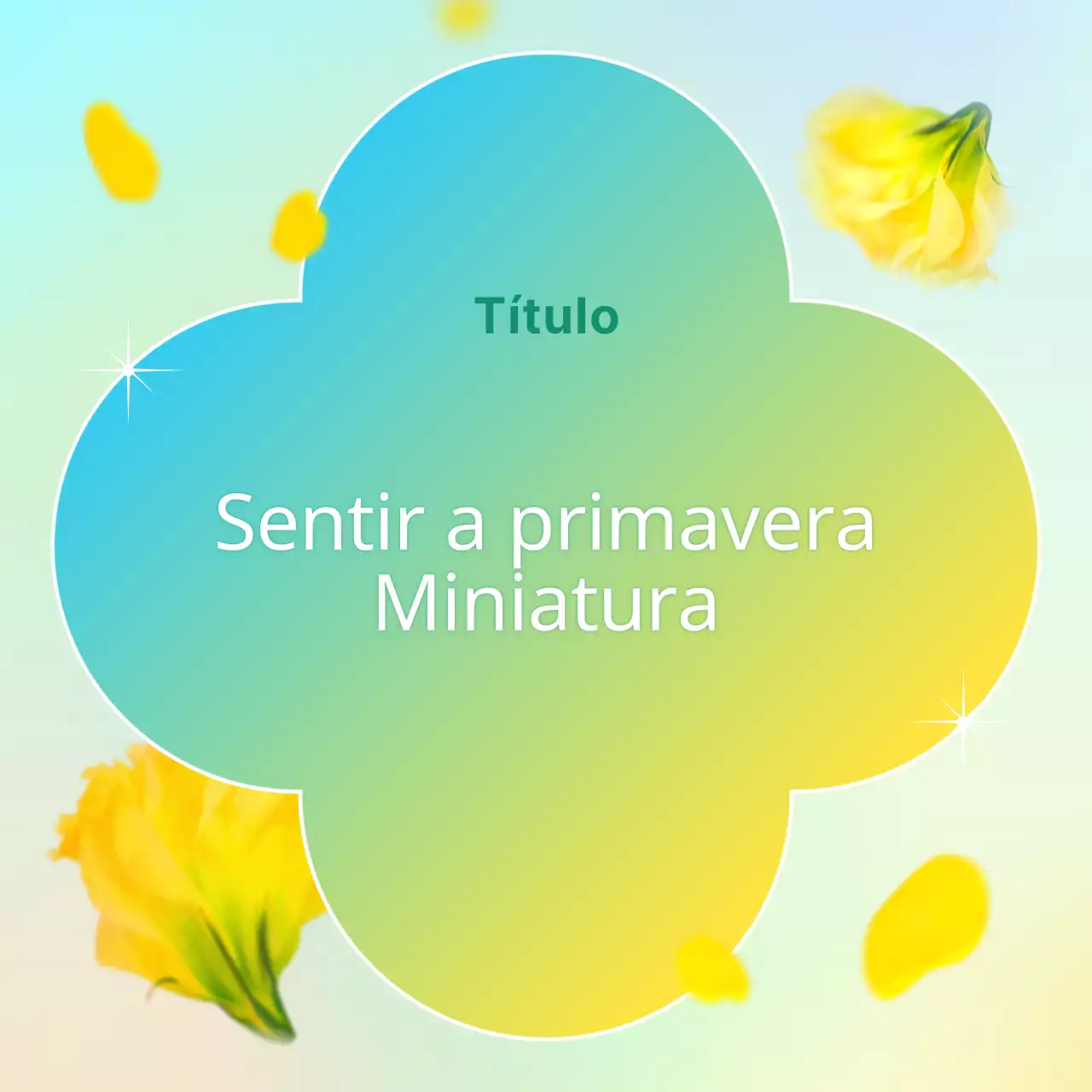 Capa de fundo primaveril de estilo tropical em azul claro e amarelo