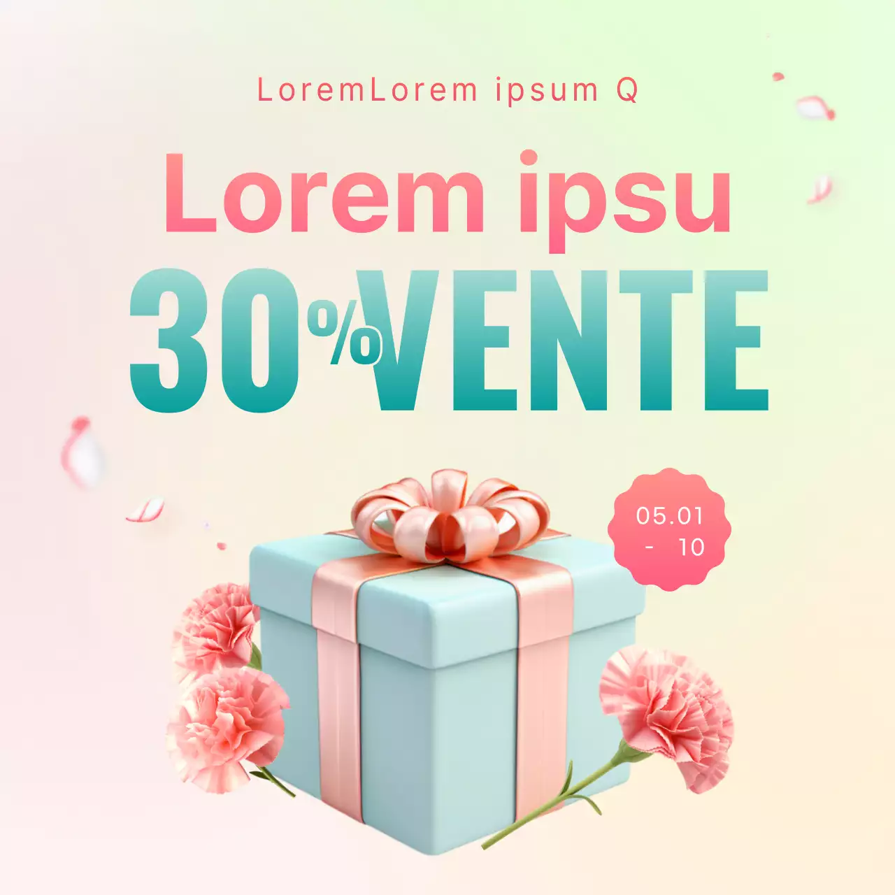 Promouvoir un événement tendance pour la fête des mères en rose et menthe