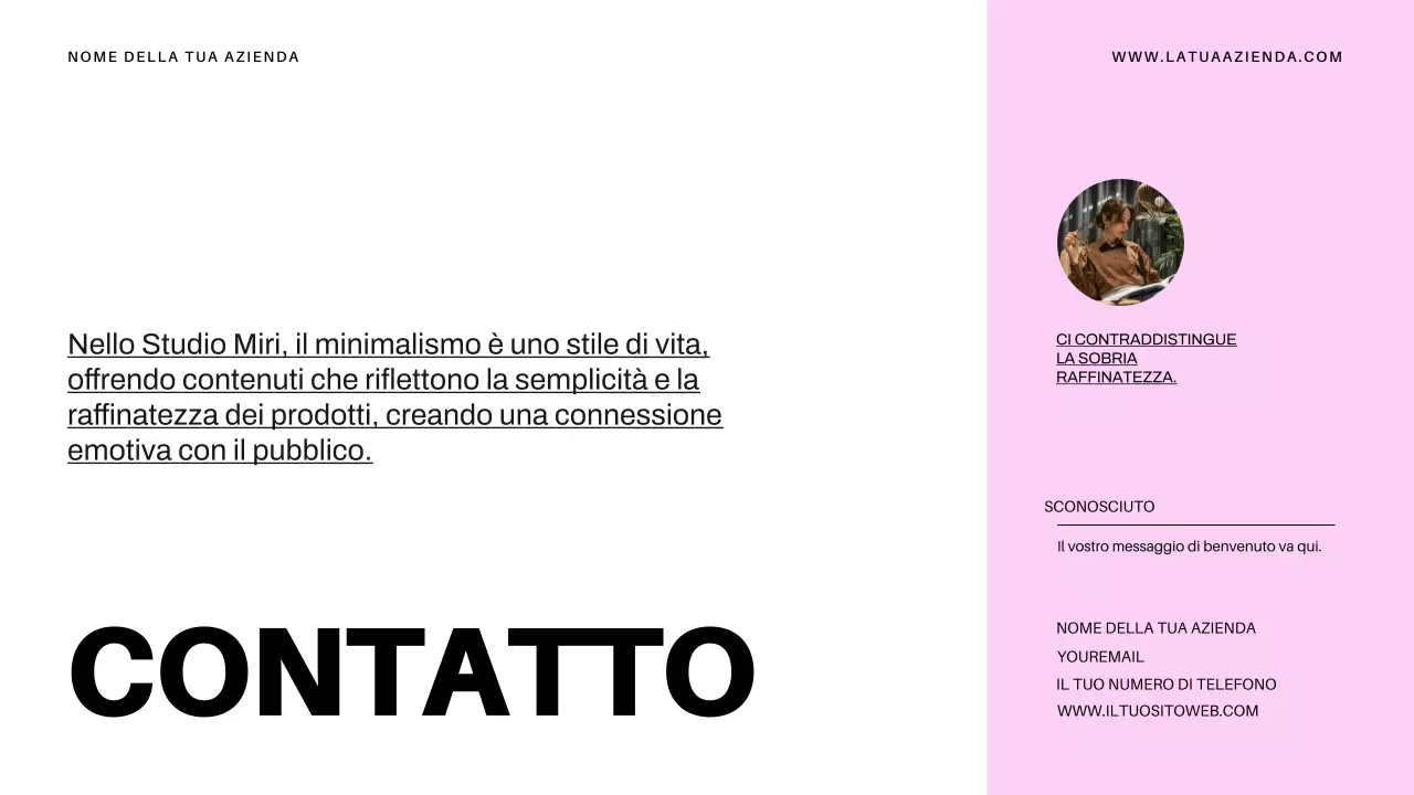 Introduzione dell'azienda Blue Minimal Business