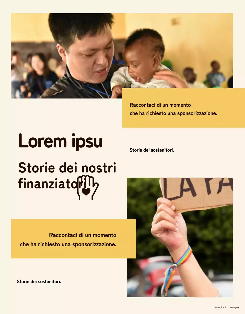 Un semplice invito all'azione in giallo e beige