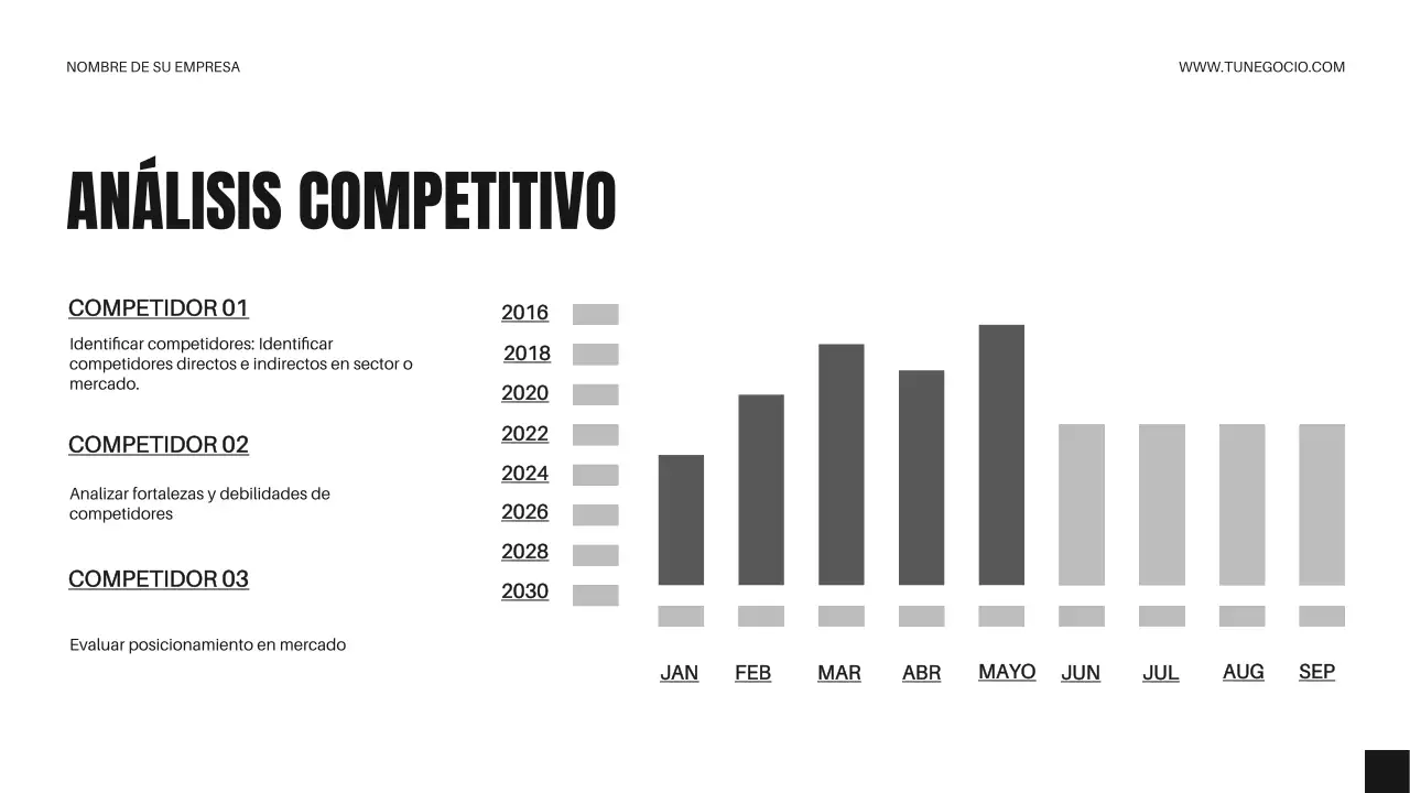 Estrategia empresarial minimalista en blanco y negro