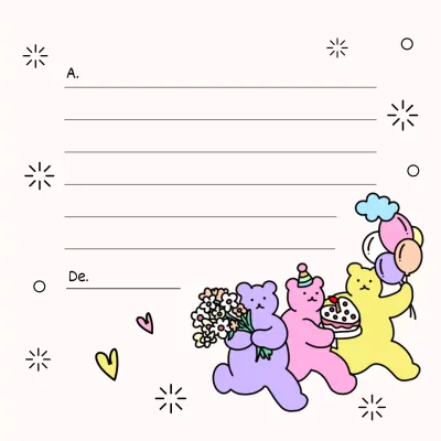 Papier à lettres de félicitations simple en blanc et violet