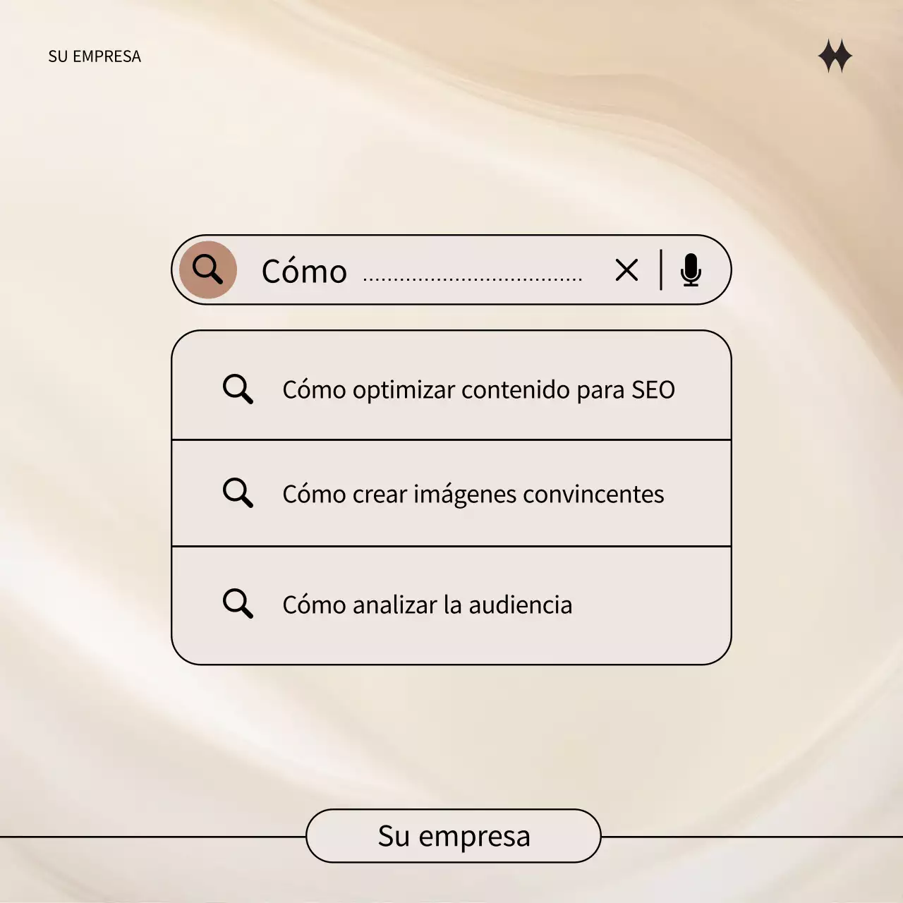 Publicidad moderna de marketing de contenidos en negro y beige