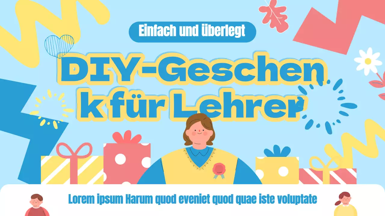 Blue Modern DIY Gift for Teacher Tutorial Video