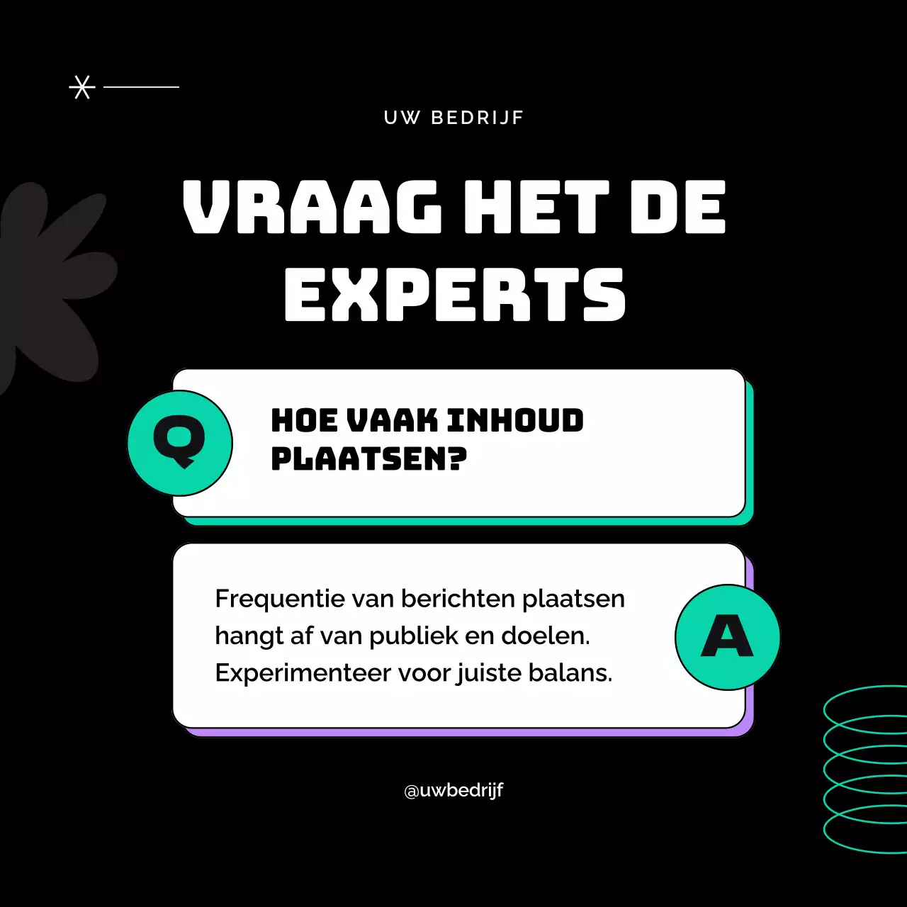 Zwart en paars Moderne Content Marketing Publiciteit