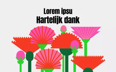 Een veld met anjers voor lerarendag op een heldere achtergrond