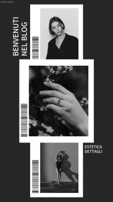 Tendenza bianco e nero Collage di foto Promozione del blog sullo stile di vita