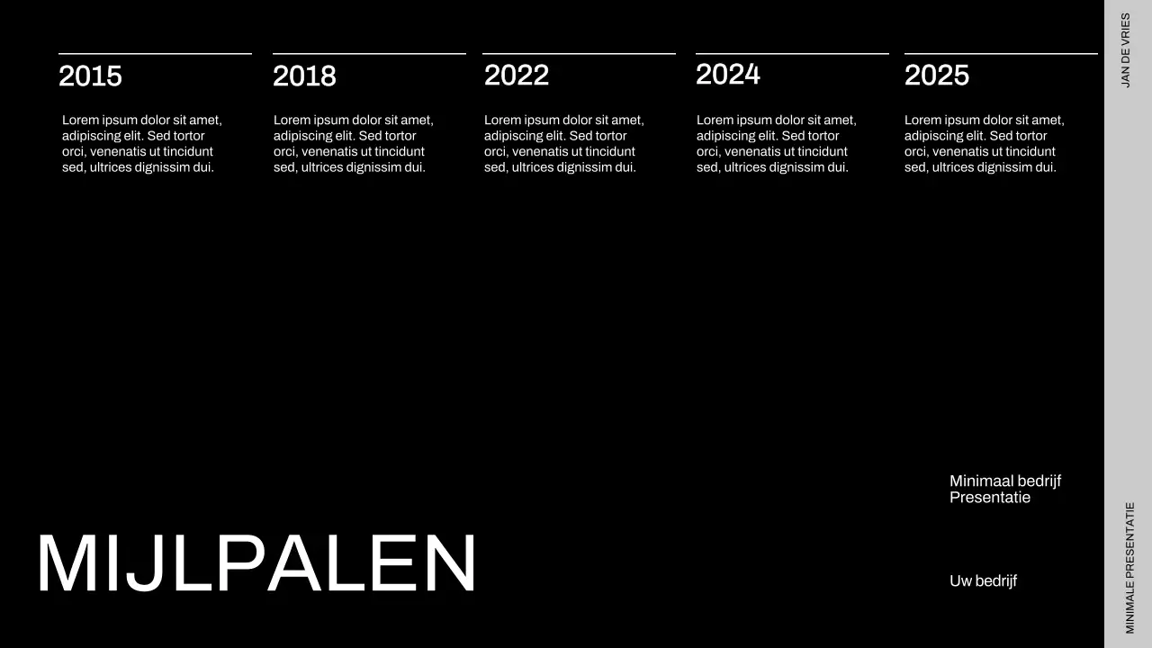 Minimalistische zakelijke presentatie in zwart en beige