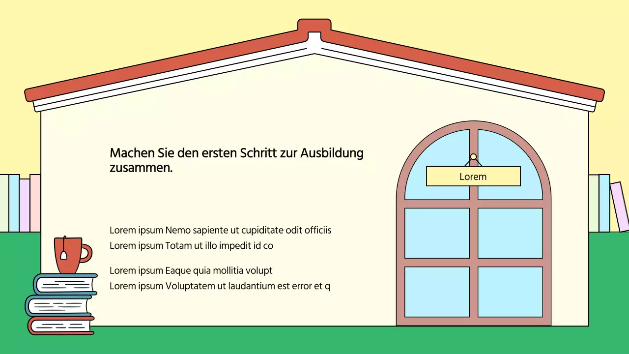 Gelber und grüner Schulprospekt