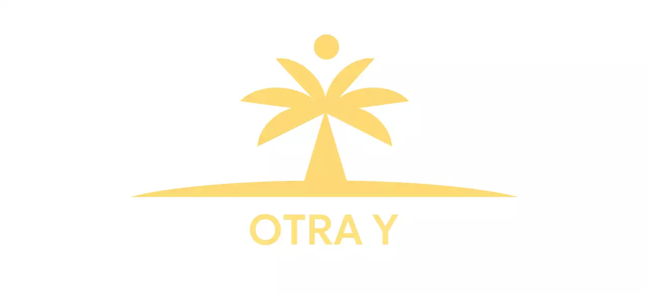 Diseño de papelería con una isla de palmeras