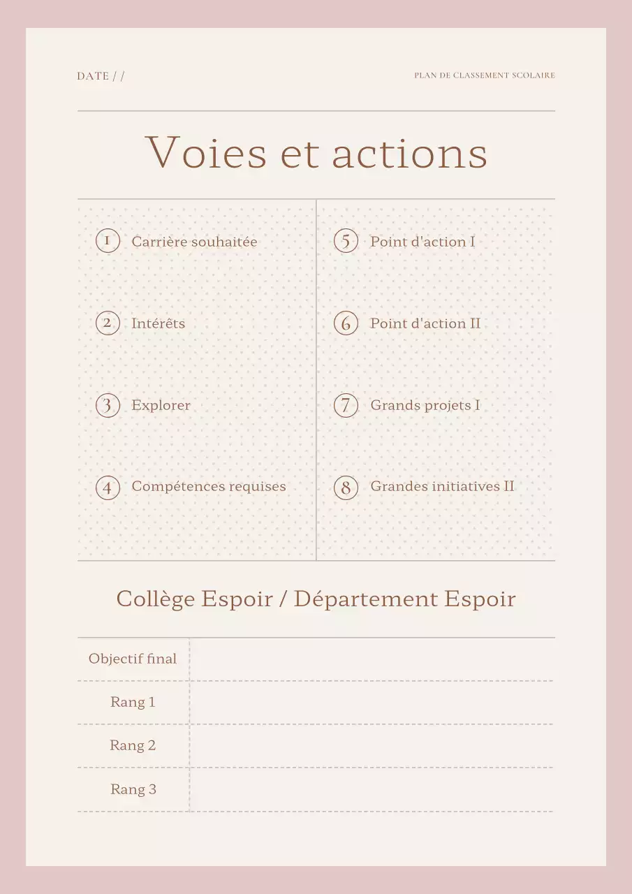 Agenda simple rose et ivoire