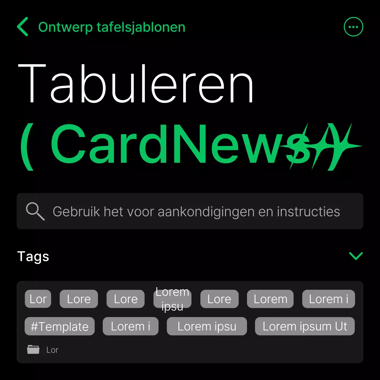 Een gids voor moderne tabulaties in zwart en groen