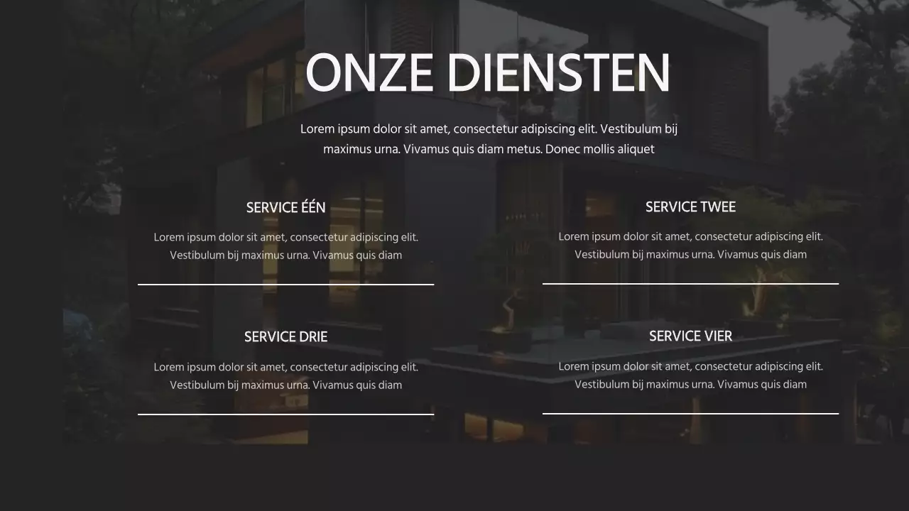 Zwart Modern Architecturaal Bureauvoorstel