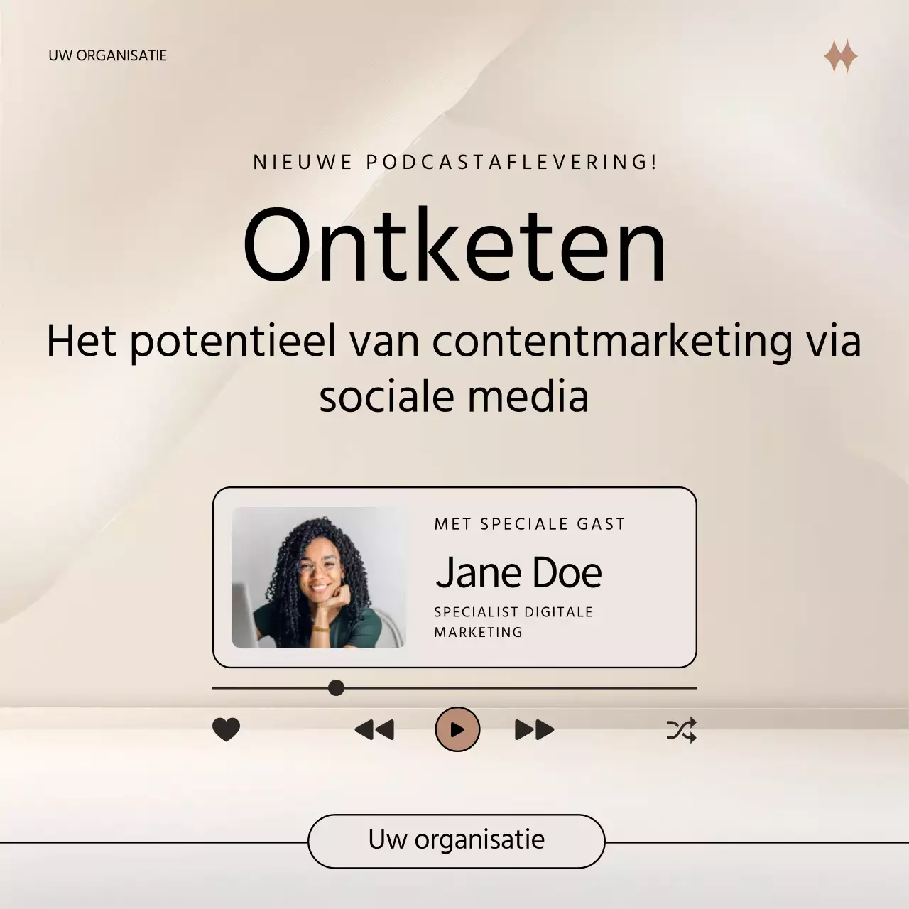 Zwart en beige moderne contentmarketingreclame