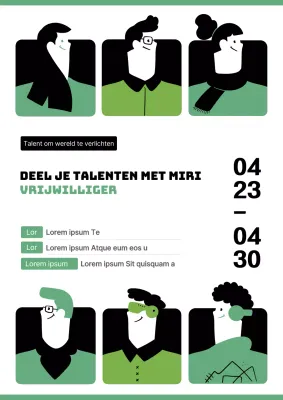 Promoot je vrijwilligersevenement met een leuk groen en zwart vrijwilligersbord