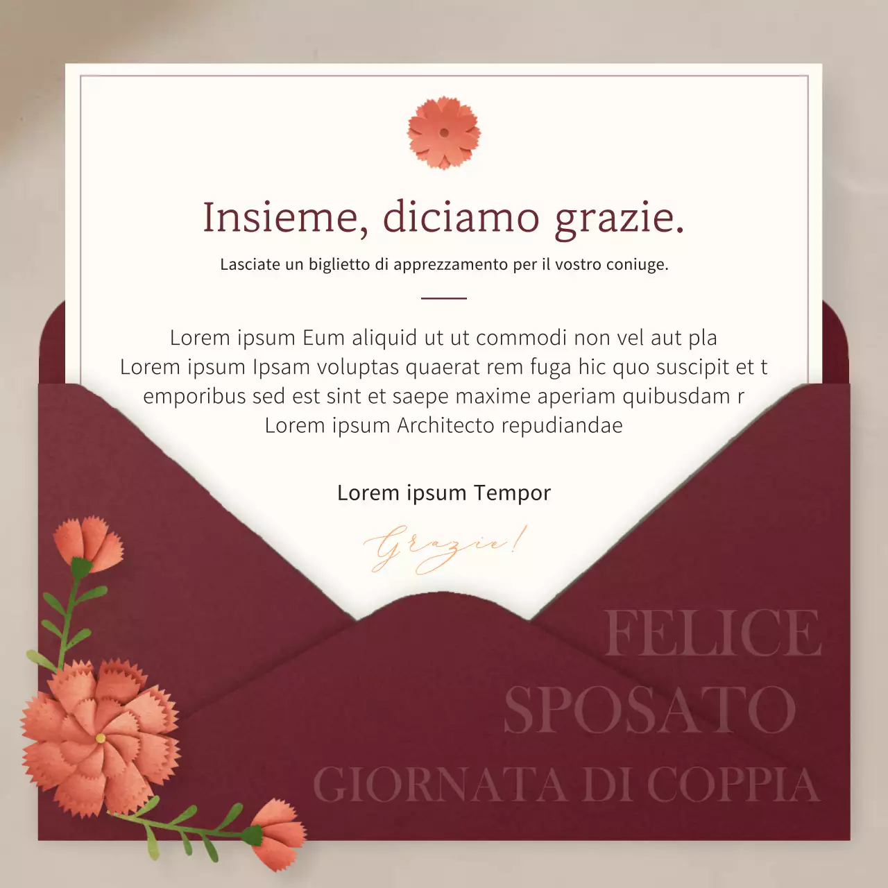 Una moderna collezione di biglietti di ringraziamento in beige e blu marino