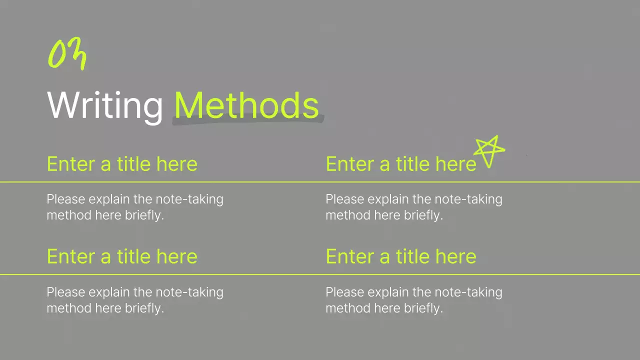 Grey Modern Note-Taking Guide Presentation