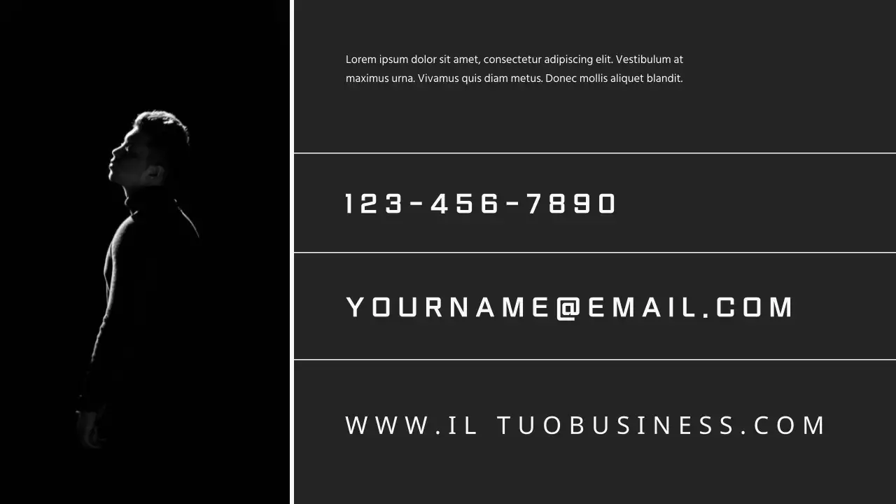 Portafoglio fotografico minimale in nero e grigio