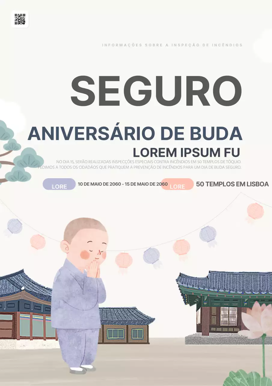 Anúncio da visita de inspeção da segurança contra incêndios do Ano Novo Chinês em marfim e rosa