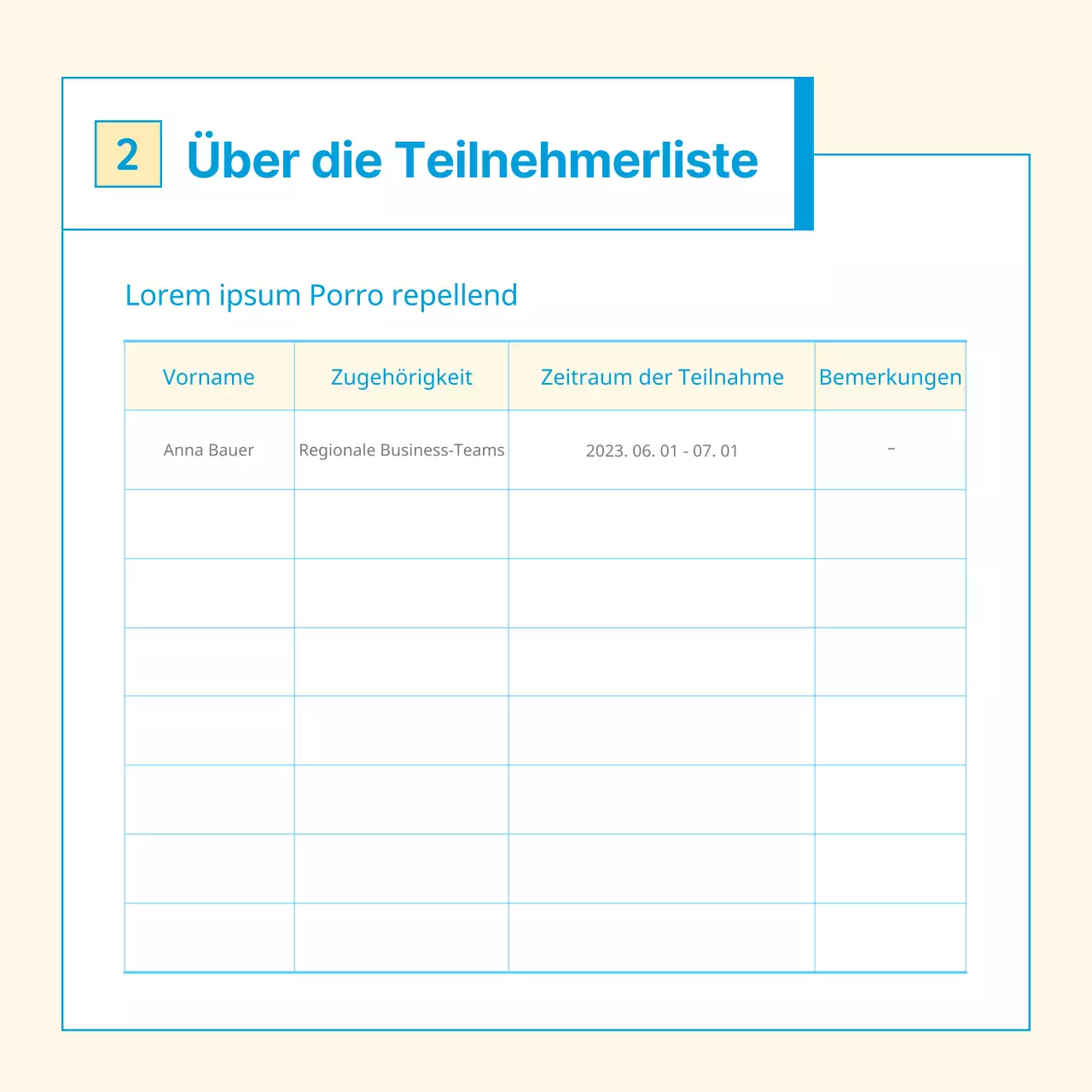 Über CardNews mit einem einfachen Tisch in Elfenbein und Hellblau