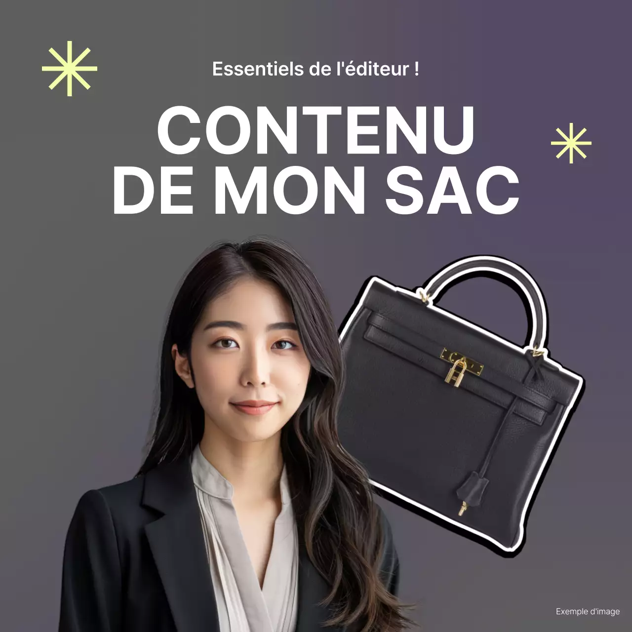 Une présentation simple de mon sac en mauve et jaune