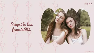 Promozione del vlog sullo stile di vita femminile elegante in rosa e marrone