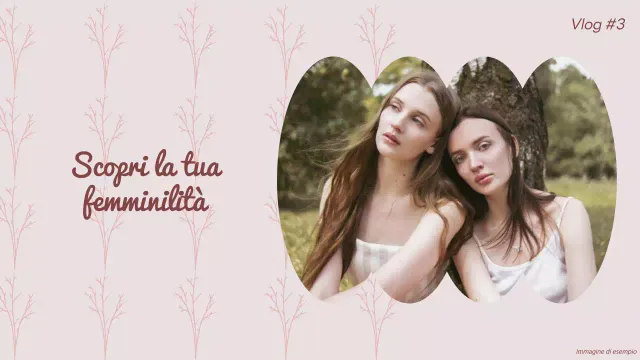 Promozione del vlog sullo stile di vita femminile elegante in rosa e marrone