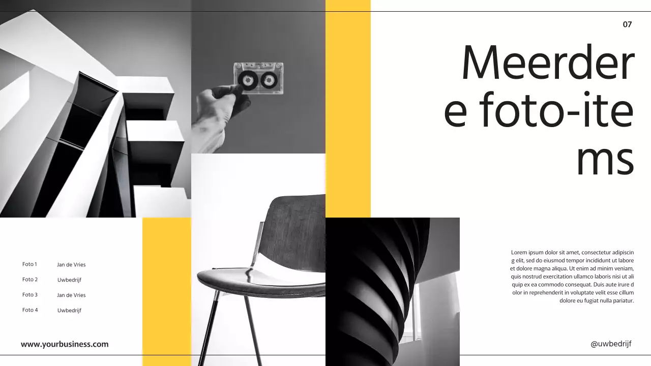 Zwart Gele Moderne Zakelijke Presentatiepagina's Met Diverse Lay-outs