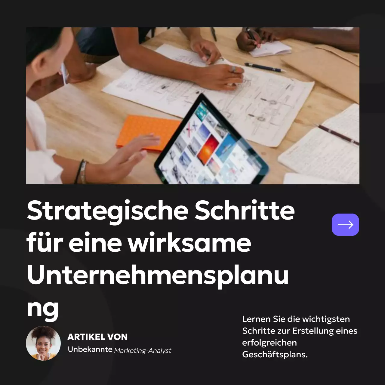 Schwarz Orange und Lila Einfache Geschäftsplanungsstrategie