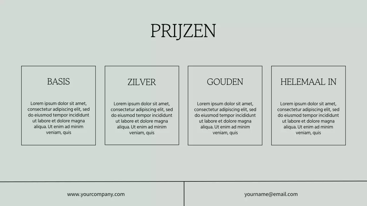 Kaki en zwart modern esthetisch visuele identiteit Product pitch